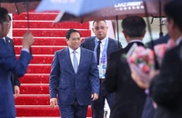 Thủ tướng Phạm Minh Chính đến Nam Ninh, Trung Quốc, bắt đầu tham dự Hội chợ Trung Quốc - ASEAN (CAEXPO) và Hội nghị thượng đỉnh Thương mại-Đầu tư Trung Quốc-ASEAN (CABIS) lần thứ 20. (Ảnh: VGP/Nhật Bắc)