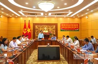 Phó Trưởng Ban Thường trực Ban Tổ chức Trung ương Mai Văn Chính phát biểu kết luận buổi làm việc.