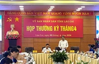 Phiên họp thường kỳ của Ủy ban nhân dân tỉnh Lào Cai chiều 2/4.