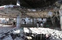 Nhà thờ tại Rafah, phía nam Dải Gaza, sau cuộc không kích của Israel, ngày 12/2/2024. Ảnh: REUTERS