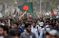 Biểu tình tại Đại học Dhaka, Bangladesh, ngày 16/7/2024. (Ảnh: Reuters)