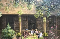 Một tác phẩm của nghệ sĩ Việt Nam trưng bày tại Triển lãm tranh Việt Nam-Nga “Những giá trị gia đình” (Ảnh minh hoạ)