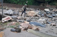 Hiện trường xảy ra lũ ống ở xã Liên Minh, thị xã Sa Pa.