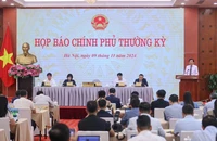 Quang cảnh buổi họp báo Chính phủ thường kỳ tháng 10/2024 (Ảnh: VGP/Nhật Bắc). 