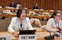 Đại sứ Lê Thị Tuyết Mai tham dự và phát biểu thảo luận tại Khóa họp Hội đồng kinh tế - xã hội của Liên hợp quốc (ECOSOC) về các hoạt động hỗ trợ nhân đạo năm 2023. (Nguồn: Phái đoàn đại diện thường trực Việt Nam tại Geneva)