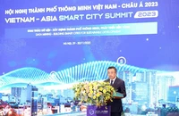 Chủ tịch Ủy ban nhân dân thành phố Hà Nội Trần Sỹ Thanh phát biểu tại sự kiện.