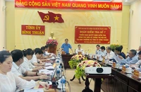 Đoàn kiểm tra số 7 của Tiểu Ban bảo vệ chính trị nội bộ Trung ương làm việc với Tỉnh ủy Bình Thuận.