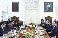 Chủ tịch nước Nguyễn Xuân Phúc hội đàm với Tổng thống Indonesia Joko Widodo. (Ảnh: TTXVN)