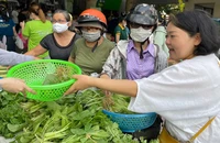 Nhiều người tiêu dùng đến mua sắm tại phiên chợ xanh-tử tế.