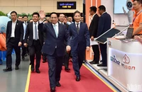 Thủ tướng Chính phủ Phạm Minh Chính đến dự, đồng chủ trì Phiên toàn thể Diễn đàn cấp cao và Triển lãm quốc tế về Công nghiệp 4.0 năm 2023. 