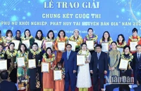 Lễ trao giải Chung kết toàn quốc cuộc thi “Phụ nữ khởi nghiệp, phát huy tài nguyên bản địa” năm 2023. 