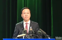 Chủ tịch nước Võ Văn Thưởng phát biểu tại Đại hội đại biểu toàn quốc Hội Sinh viên Việt Nam lần thứ XI, nhiệm kỳ 2023-2028. (Ảnh: DUY LINH)