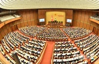 Quang cảnh phiên khai mạc Kỳ họp thứ 7, Quốc hội khóa XV tại Hội trường Diên Hồng, Nhà Quốc hội.