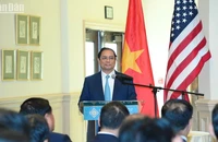 Thủ tướng Phạm Minh Chính phát biểu ý kiến tại buổi đến thăm Trường Đại học Tổng hợp San Francisco (USF).