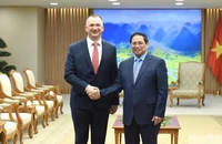 Thủ tướng Phạm Minh Chính tiếp đón Bộ trưởng Nội vụ Cộng hòa Belarus Ivan Vladimirovich Kubrakov.