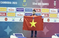 Trần Hưng Nguyên đã giành được 3 Huy chương Vàng tại SEA Games 32. (Ảnh: TTXVN)