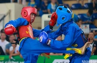 Các vận động viên nhí tranh tài bộ môn Vovinam tại Hội khỏe Phù Đổng toàn quốc lần thứ 10 năm 2024. 