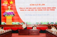 Tổng Bí thư Tô Lâm cùng đoàn công tác Trung ương làm việc với Thành ủy Hải Phòng.