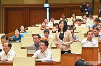 Bộ trưởng Y tế Đào Hồng Lan làm rõ một số nội dung đại biểu Quốc hội nêu trong phiên họp chiều 31/5. (Ảnh: DUY LINH)