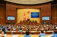 Quang cảnh Diễn đàn Người lao động năm 2023 tại Hội trường Diên Hồng, Nhà Quốc hội chiều 28/7. (Ảnh: DUY LINH)