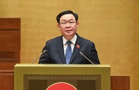 Chủ tịch Quốc hội Vương Đình Huệ phát biểu khai mạc phiên chất vấn. (Ảnh: DUY LINH)
