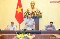 Chủ tịch Quốc hội Vương Đình Huệ phát biểu khai mạc Phiên họp thứ 26 của Ủy ban Thường vụ Quốc hội. (Ảnh: DUY LINH)