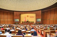 Quang cảnh phiên thảo luận ở hội trường về dự án Luật Căn cước tại Kỳ họp thứ 6, Quốc hội khóa XV, ngày 25/10. (Ảnh: DUY LINH)
