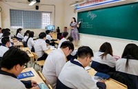 Giờ ôn tập tại Trường THPT Nguyễn Gia Thiều, quận Long Biên, Hà Nội.