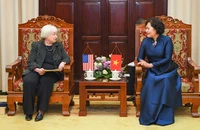 Thống đốc Ngân hàng Nhà nước Việt Nam Nguyễn Thị Hồng và Bộ trưởng Tài chính Hoa Kỳ Janet L. Yellen.