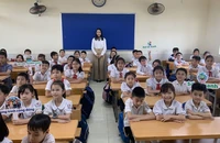 Học sinh Trường Tiểu học Tân Định tham gia cuộc thi Tìm kiếm gương mặt “Đại sứ xanh”.
