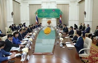 Thủ tướng Campuchia Samdech Moha Bovorthipadi Hun Manet hội đàm với Thủ tướng Thái lan Srettha Thavisin. (Ảnh: Fresh News)