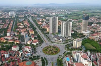 Thành phố Bắc Ninh nhìn từ trên cao.