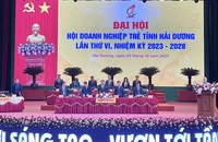 Đoàn Chủ tịch Đại hội Hội Doanh nghiệp trẻ tỉnh Hải Dương.
