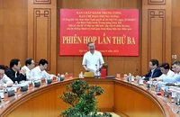 Tổng Bí thư Tô Lâm chủ trì Phiên họp lần thứ ba về tổng kết việc thực hiện Nghị quyết số 18-NQ/TW ngày 14/4/2025. (Ảnh ĐĂNG KHOA)