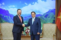 Thủ tướng Phạm Minh Chính tiếp Bộ trưởng Ngoại giao nước Cộng hòa Bolivar Venezuela Yván Gil Pinto. (Ảnh; TRẦN HẢI)