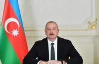 Tổng thống Cộng hoà Azerbaijan Ilham Aliev trả lời phỏng vấn của PV TTXVN. (Ảnh: TTXVN phát)