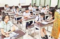 Học sinh Thành phố Hồ Chí Minh tham gia kỳ thi tuyển sinh vào lớp 10 công lập.