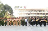 Toàn cảnh buổi lễ ra quân tấn công trấn áp tội phạm.