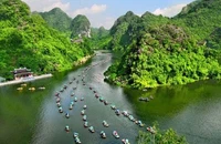 Non nước khu du lịch Tràng An nhìn từ trên cao. (Ảnh: Sở Du lịch Ninh Bình)