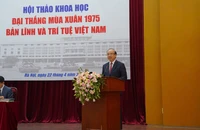 Tiến sĩ Phan Chí Hiếu, Chủ tịch Viện Hàn lâm Khoa học xã hội Việt Nam phát biểu khai mạc Hội thảo.