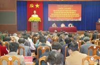 Quang cảnh hội nghị tổng kết thực hiện Nghị quyết 18-NQ/TW ngày 25/10/2017 của Ban Chấp hành Trung ương Đảng khóa XII.