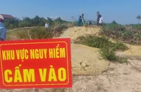 Biển cảnh báo nguy hiểm được lắp đặt ngay sau sự cố xảy ra.