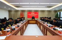 Quang cảnh hội nghị rút kinh nghiệm công tác tuyên truyền biển, đảo và thu hút nguồn lực của Quân chủng Hải quân.