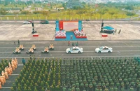 Toàn cảnh Lễ ra quân cao điểm tấn công trấn áp tội phạm Tết nguyên đán Ất Tỵ.