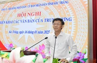 Bí thư Tỉnh ủy Sóc Trăng phát biểu tại hội nghị.