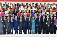 Tổng Bí thư Tô Lâm và các đại biểu tham dự buổi gặp mặt. Ảnh: Đăng Khoa