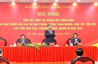 Tổng Bí thư Tô Lâm chủ trì Hội nghị tổng kết ngành Nội chính Đảng và hoạt động của Ban Chỉ đạo phòng, chống tham nhũng, lãng phí, tiêu cực cấp tỉnh năm 2024, phương hướng, nhiệm vụ năm 2025. (Ảnh: ĐĂNG KHOA)