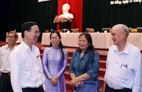 Chủ tịch nước Võ Văn Thưởng tiếp xúc cử tri Đà Nẵng. (Ảnh: TTXVN)