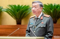 Bộ trưởng Công an Tô Lâm phát biểu giải trình, làm rõ một số vấn đề đại biểu Quốc hội nêu tại phiên thảo luận. (Ảnh: DUY LINH)