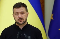 Tổng thống Ukraine Volodymyr Zelenskiy tham dự cuộc họp báo chung với Thủ tướng Hungary Viktor Orban tại Kiev, Ukraine, ngày 2/7/2024. (Ảnh: Reuters)